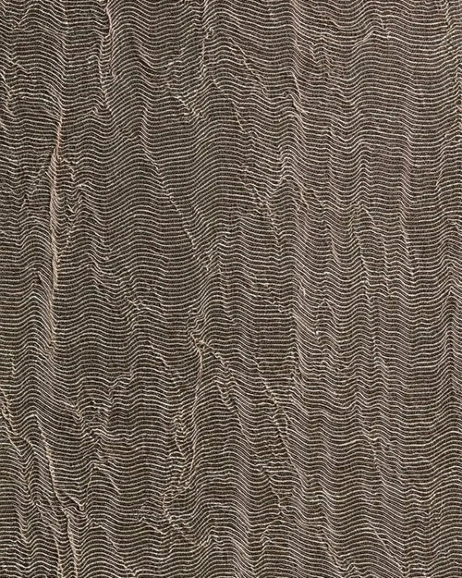 Luxury interior material with wavy textured brown and beige linear pattern