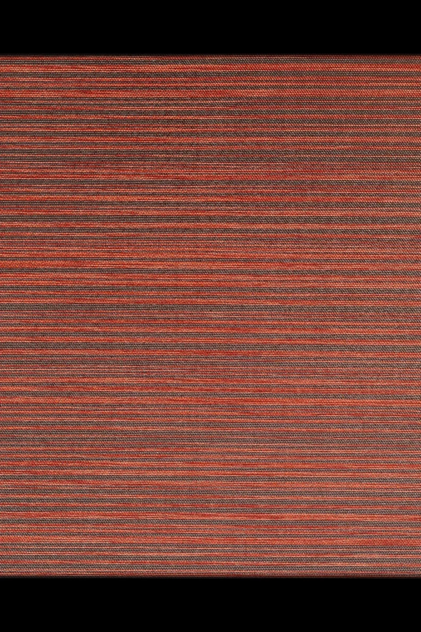 Textured red and brown horizontal striped fabric, ideal for luxury interior design