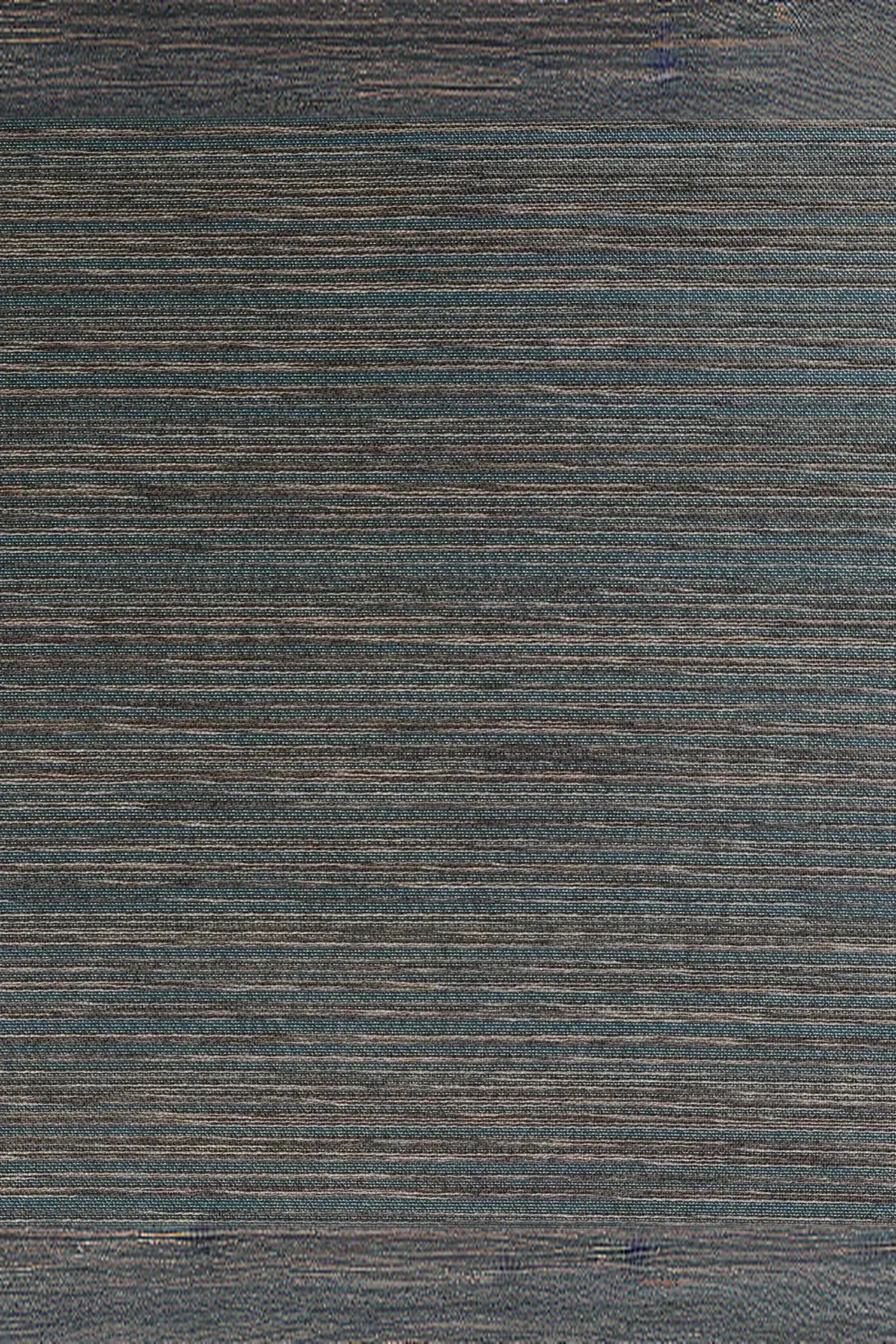 Textured fabric with horizontal blue, brown, and grey stripes, modern interior material