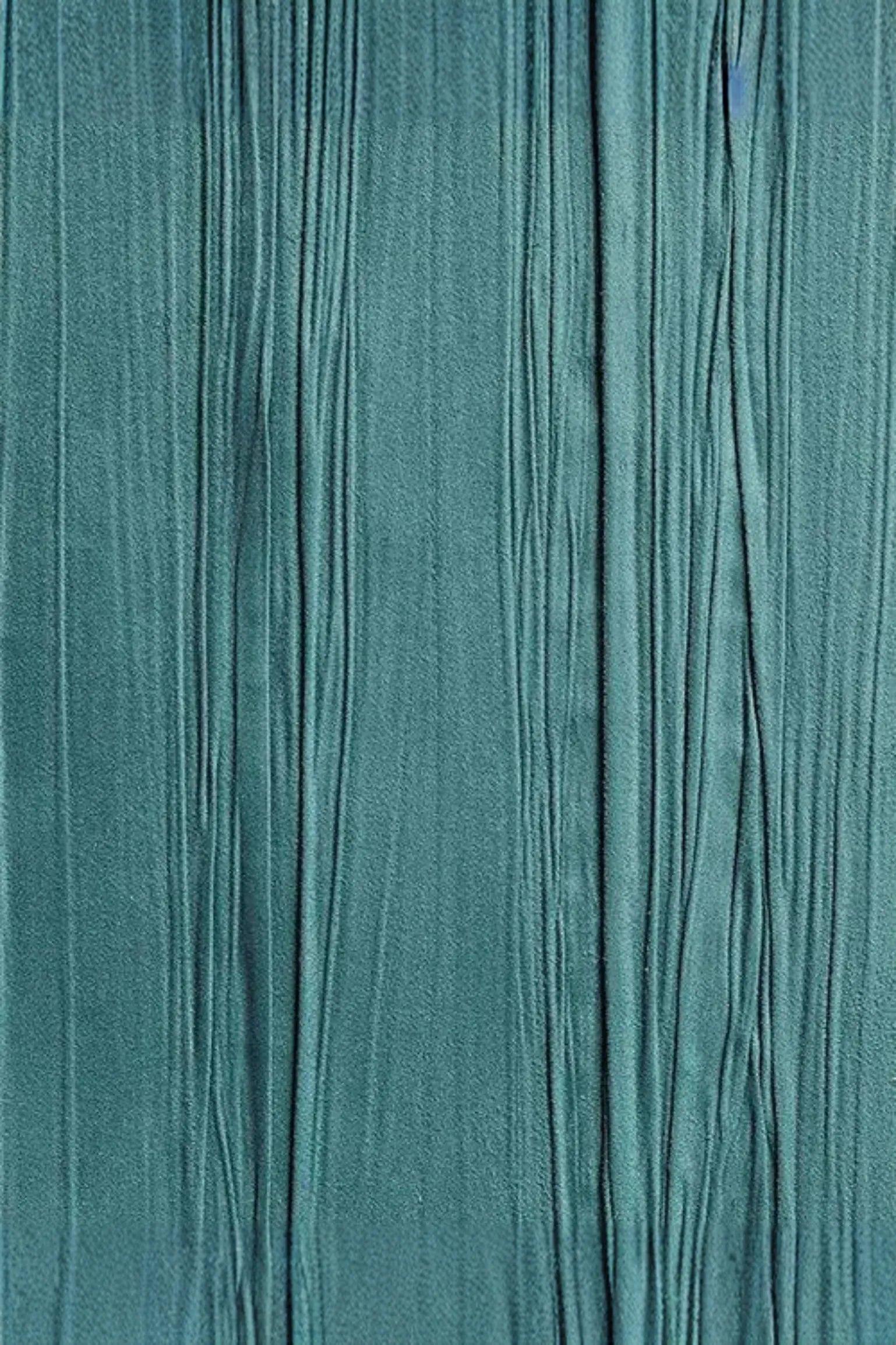 Textured teal fabric with vertical pleats for luxury interior design