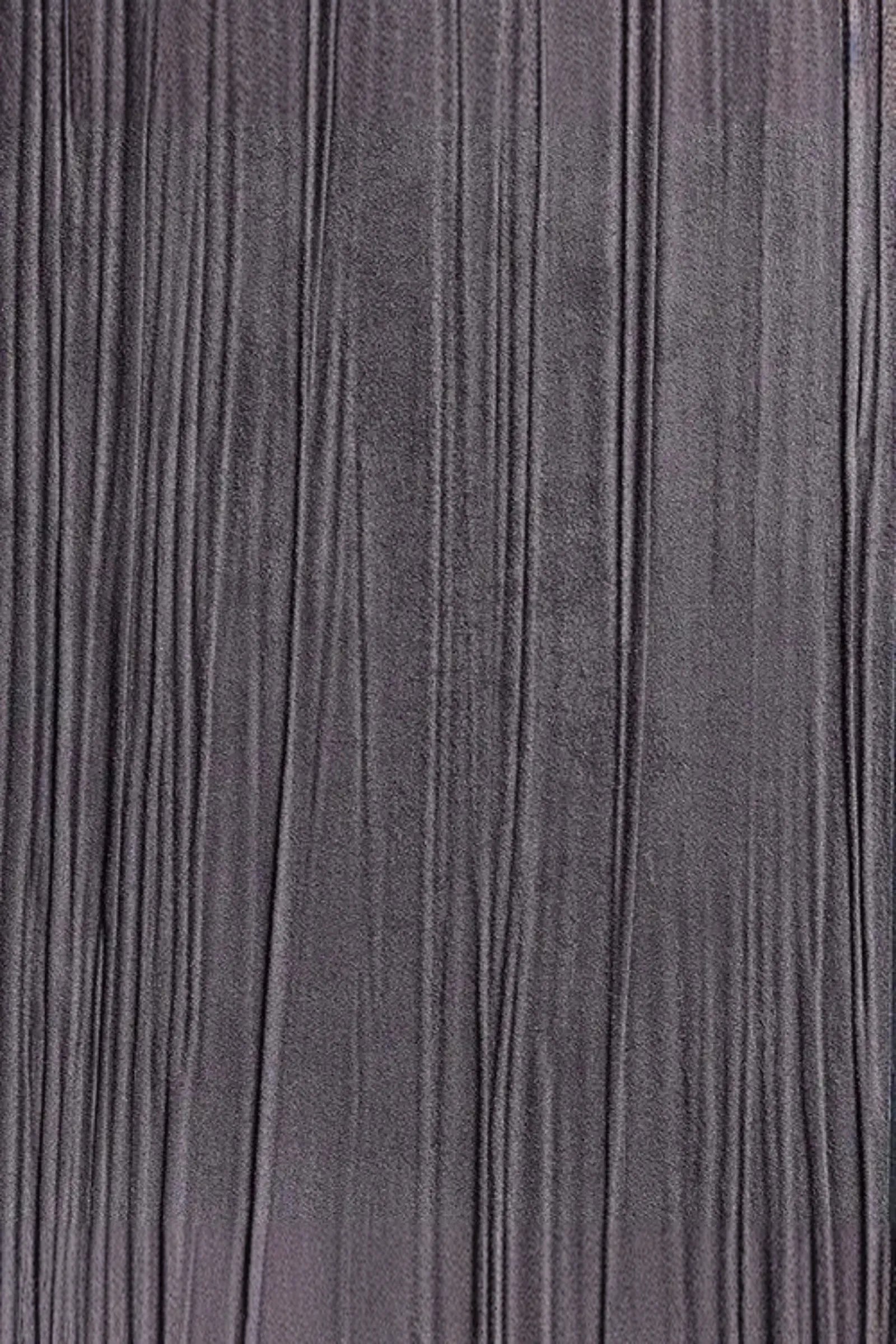 Textured grey fabric with vertical pleated lines, luxury interior textile sample