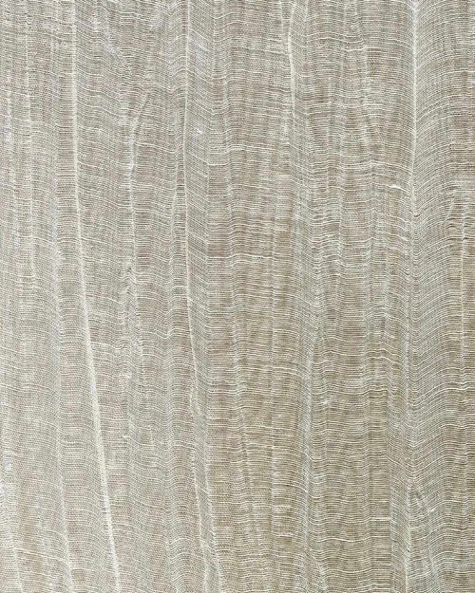 Textured beige woven fabric with fine horizontal and vertical lines for luxury interiors