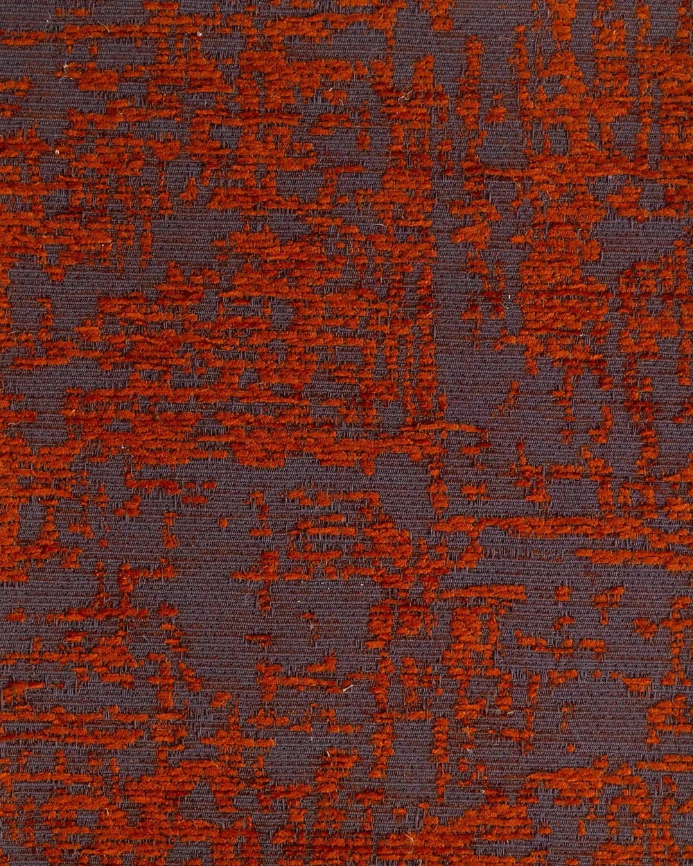 luxury textile fabric with abstract orange pattern on brown background