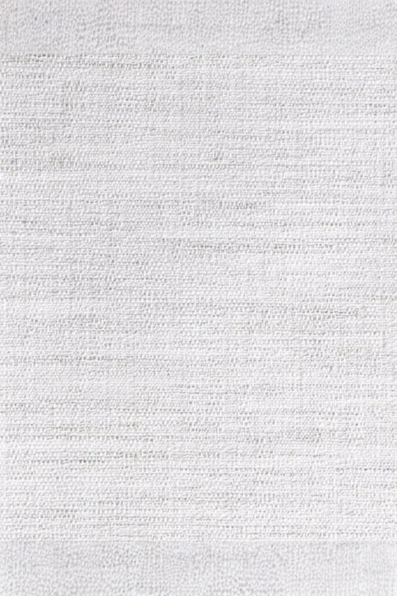 Close-up of light grey woven linen fabric texture, ideal for luxury interior design.