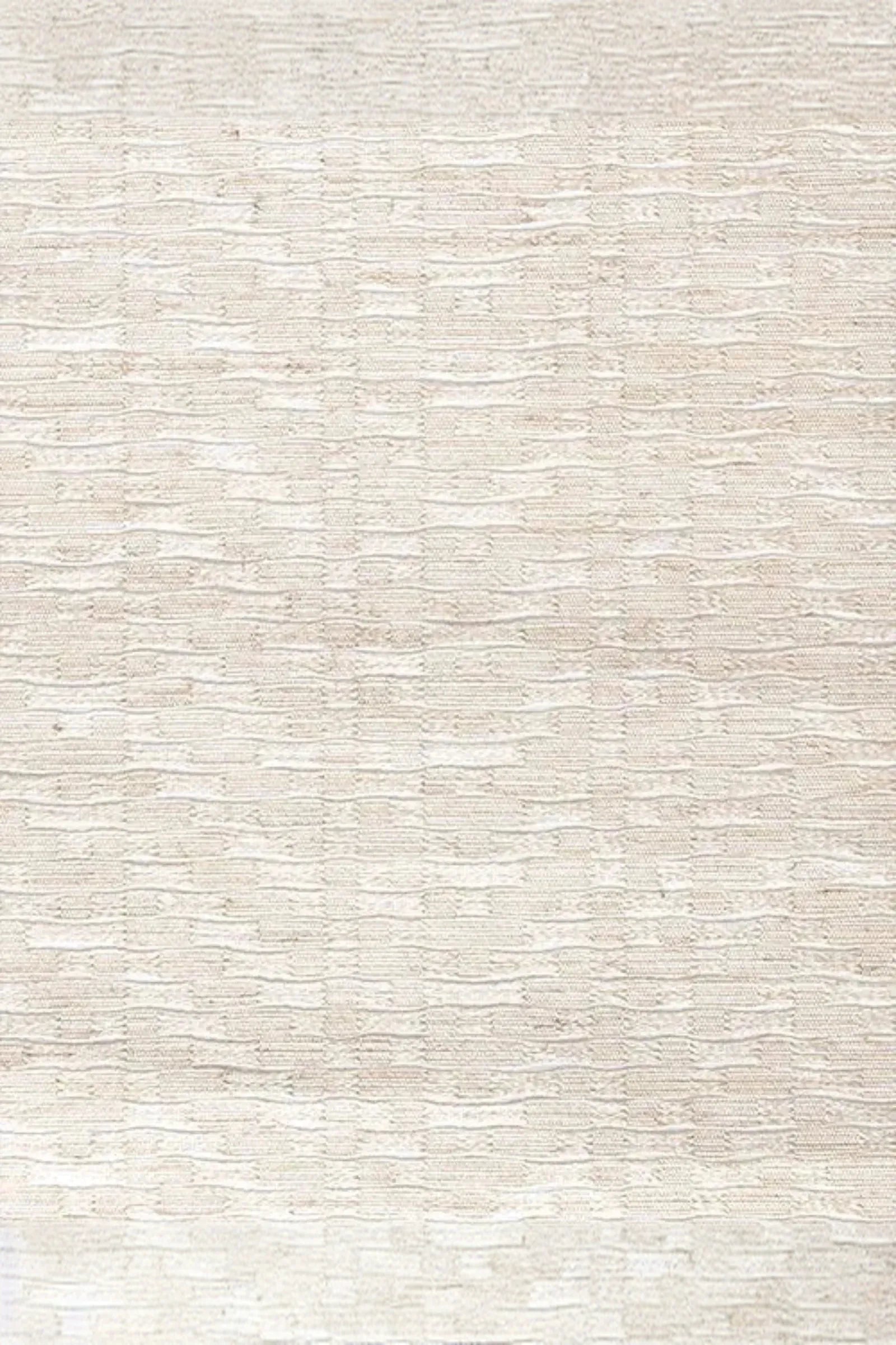 Textured off-white woven fabric with subtle horizontal lines, ideal for luxury interiors.