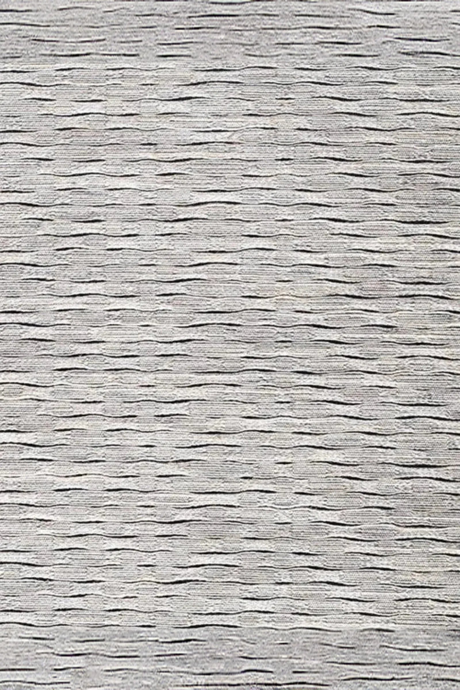 Textured woven fabric with light beige and grey horizontal stripe pattern, suitable for luxury interiors