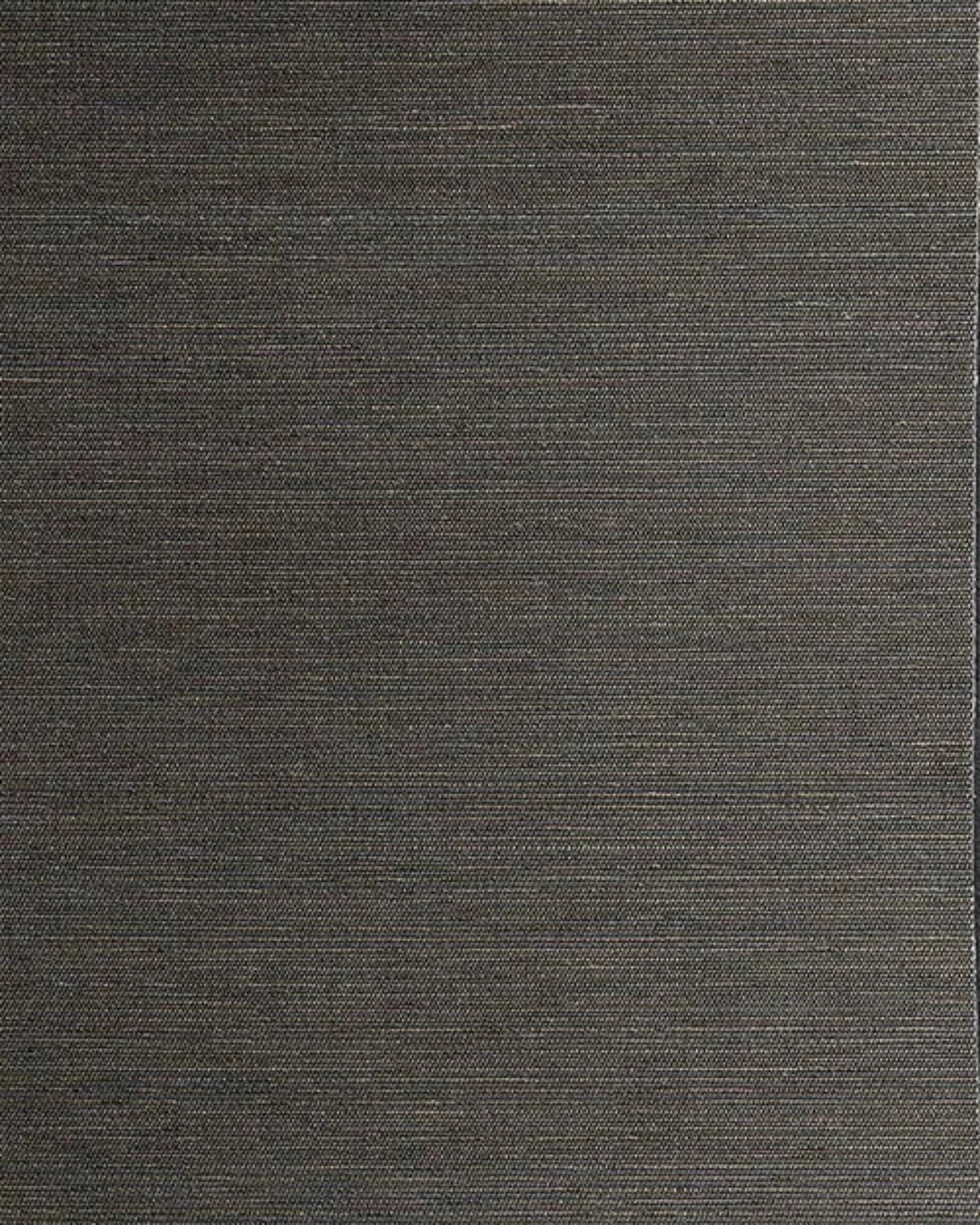 Close-up of dark brown woven textile fabric with fine horizontal texture for interior design.