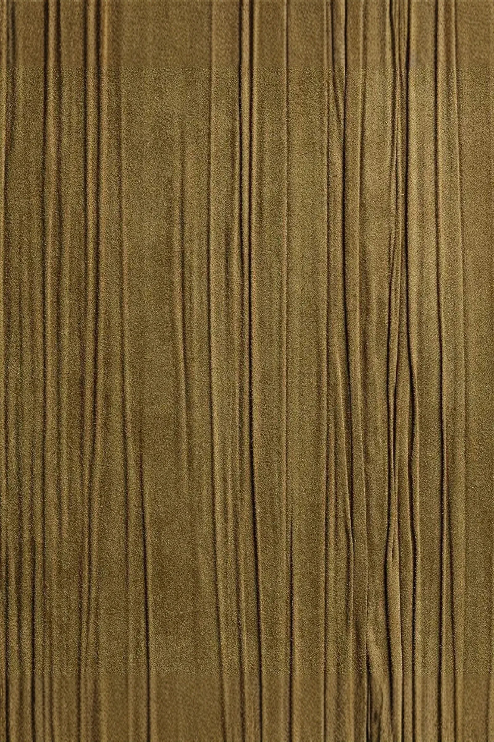 Textured brown suede fabric with vertical pleats, ideal for luxury interior design.