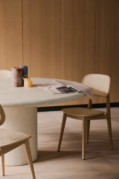  Monolithic stone table and chairs by Belgian atelier Wild 